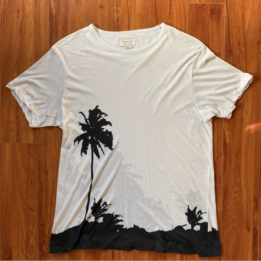 Dries Van Noten White and Black Short Sleeve Tee